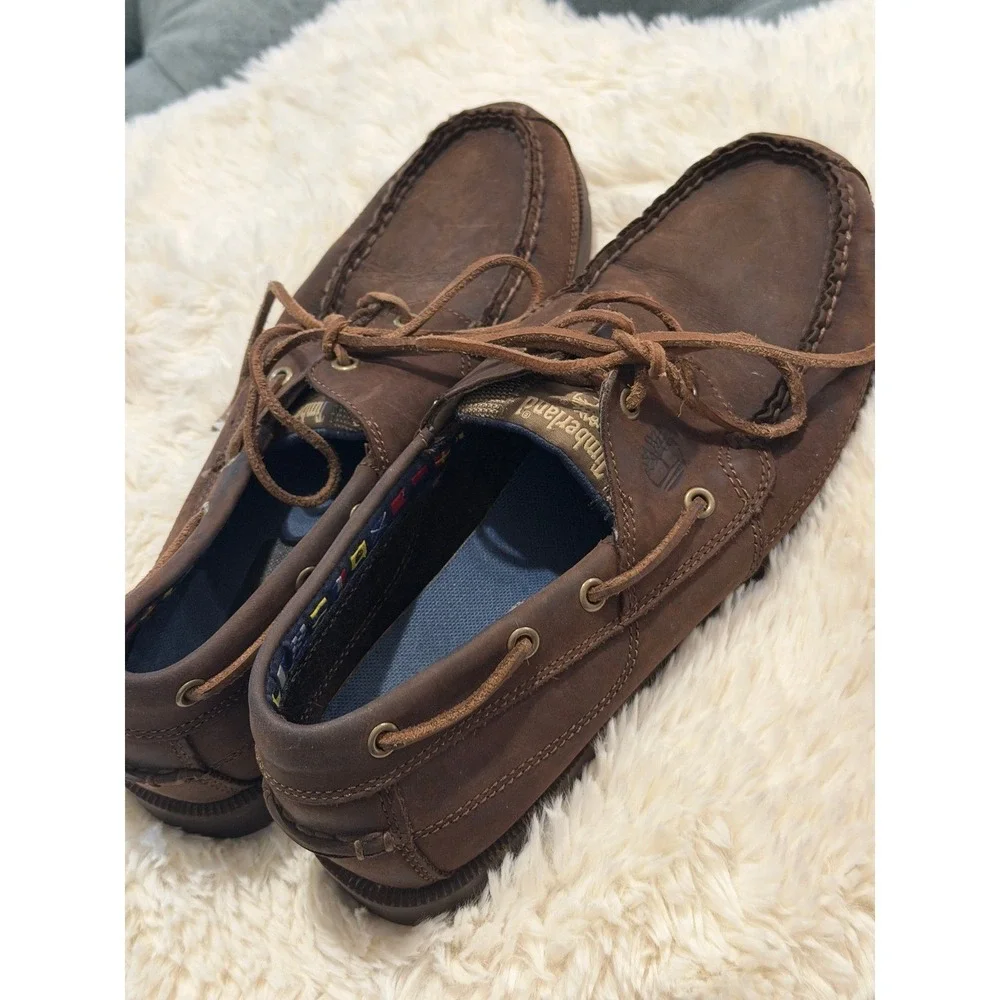 Timberland Earthkeepers Boat Shoes Mens 10 Brown Good Leather 5231R Loafers